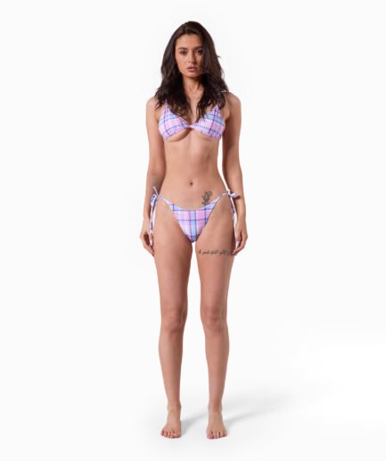 Pink Plaid Bikini Set