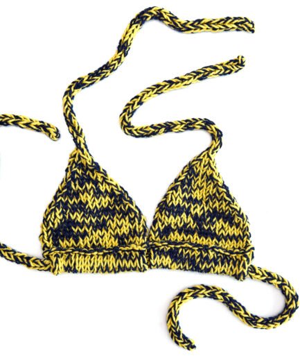 Hand-Knitted Sliding Triangle Bikini Top — 01